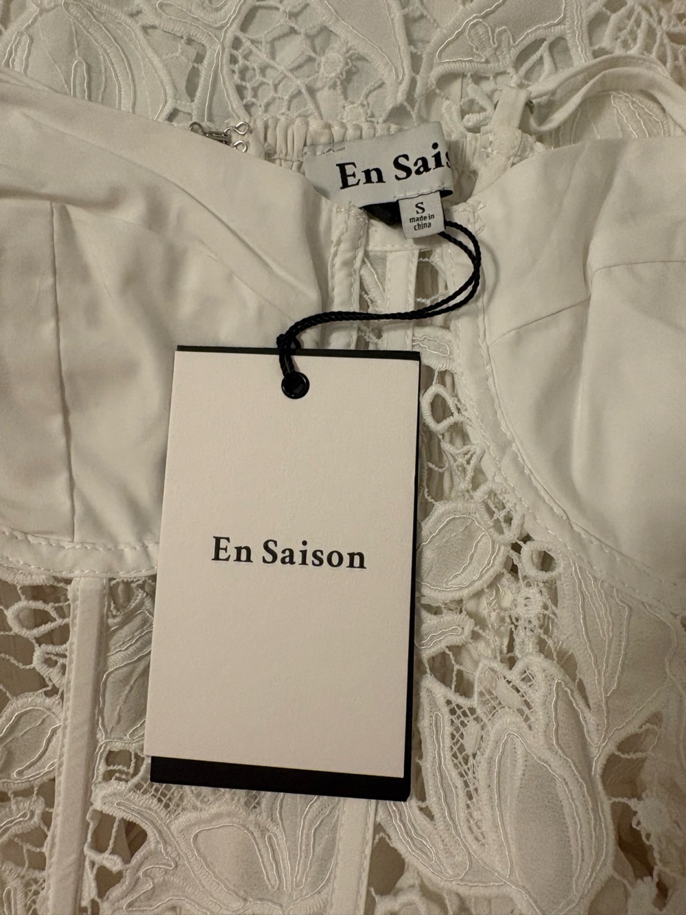 NWT En Saison Anthropologie Marisol Lace Bustier Belted Midi Dress, S - Picture 11 of 12
